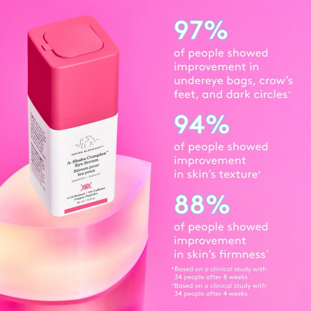 DRUNK ELEPHANT
A-Shaba Complex Retinol Eye Serum w
Caffeine+Copper Peptides15ml